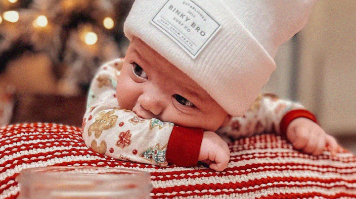 white beanie for baby