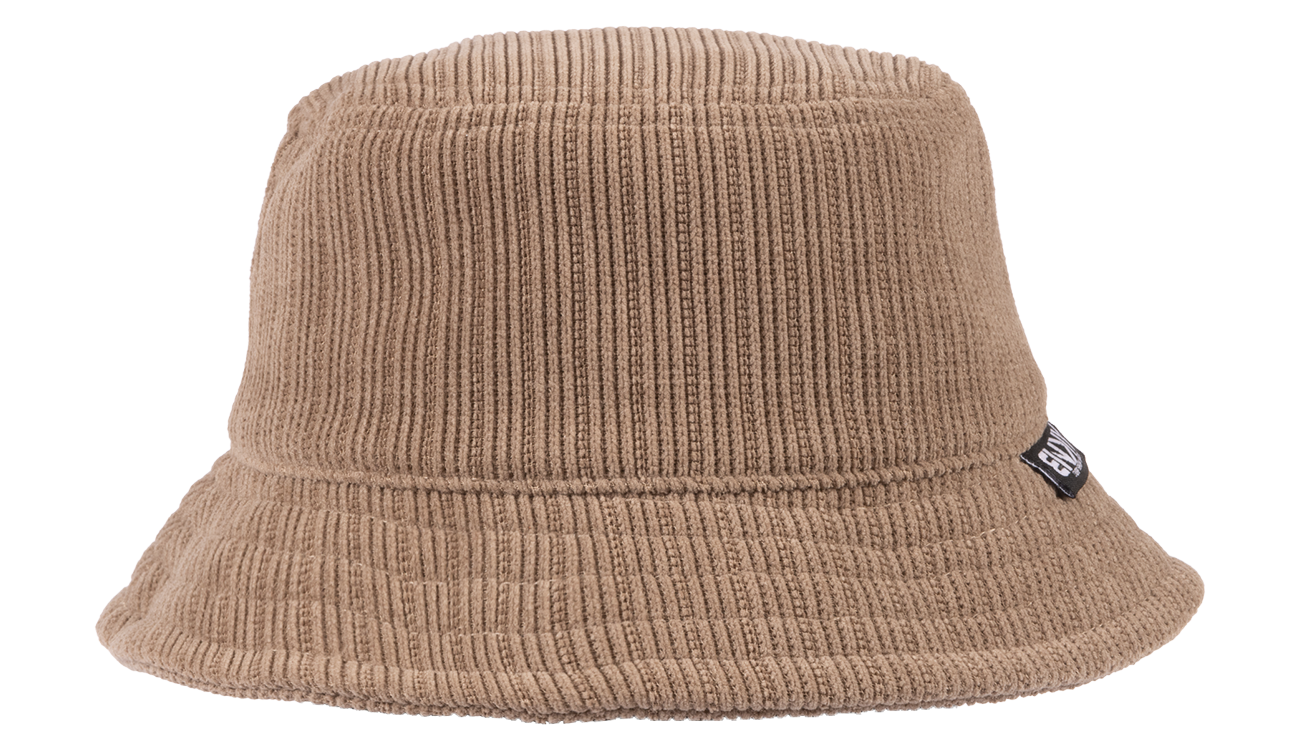 Beige cord BNKY bucket hat with a soft texture and a wide brim, perfect for stylish sun protection for kids.
