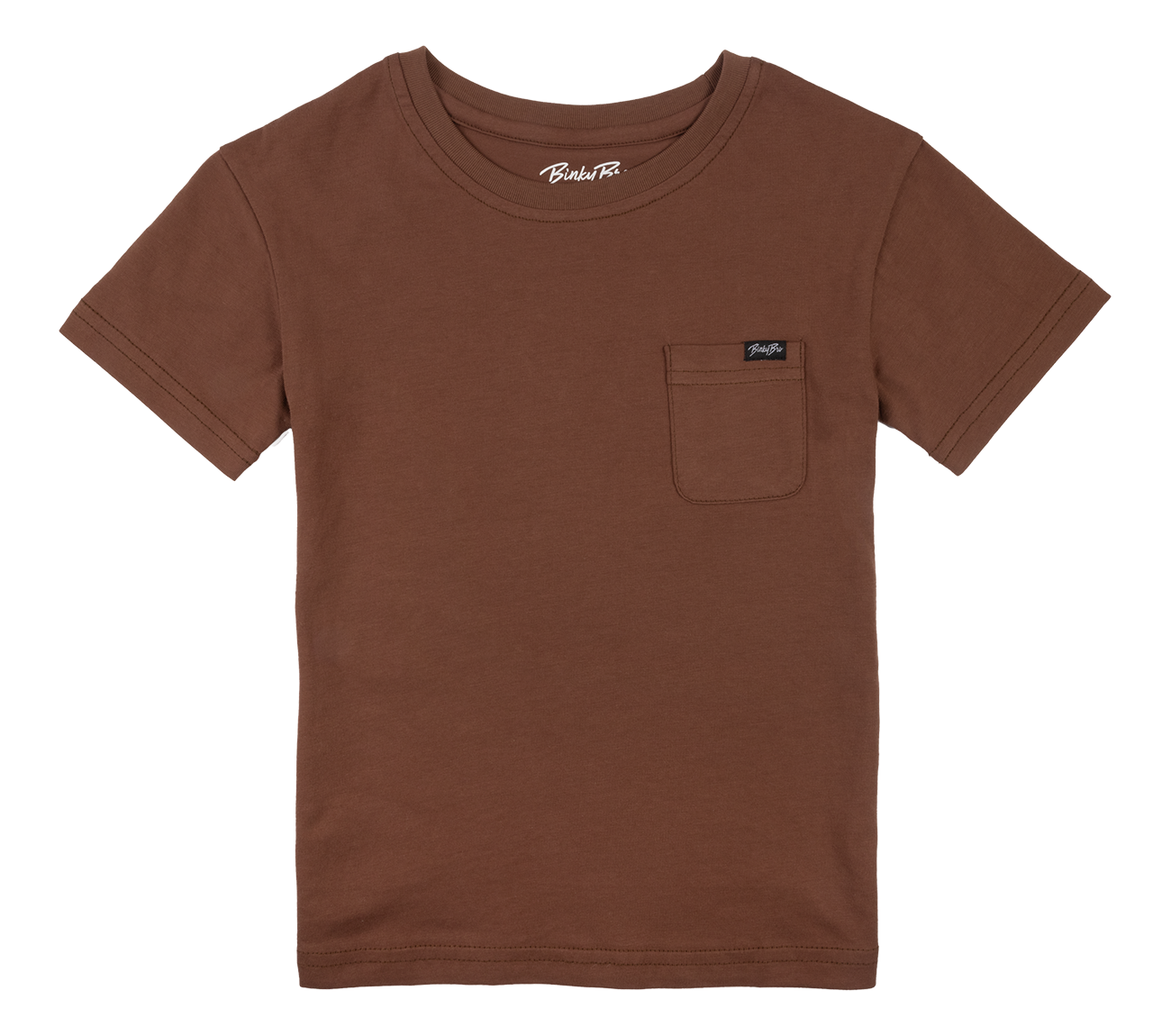Brown Classic t-shirt featuring a round neckline and a chest pocket, designed for infants and toddlers.