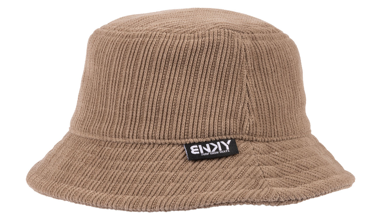 Beige cord BNKY bucket hat featuring a stylish ribbed texture and a logo tag, perfect for kids' outdoor adventures.