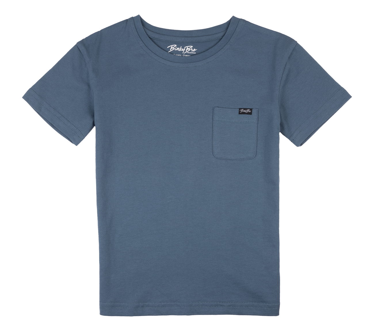 Blue Classic t-shirt featuring a round neckline and a chest pocket, designed for infants and toddlers.