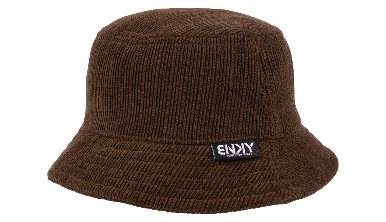 Brown corduroy bucket hat featuring a stylish design and the BNKY logo, perfect for kids' outdoor adventures.