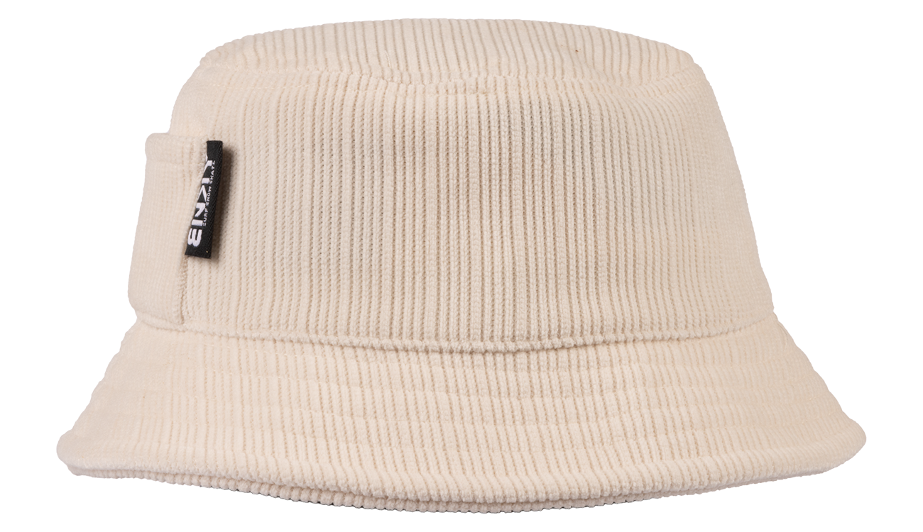 Cream corduroy bucket hat with a stylish design, perfect for infants and toddlers. Ideal for outdoor adventures.