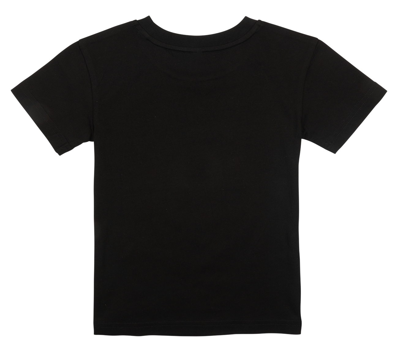 Black short-sleeve t-shirt for kids, featuring a simple and classic design, perfect for everyday wear.