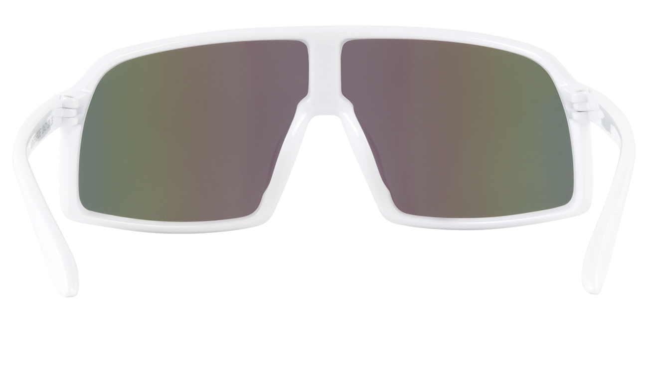Stylish Junior Monteverde sunglasses in white with green-tinted lenses, perfect for kids' outdoor adventures.