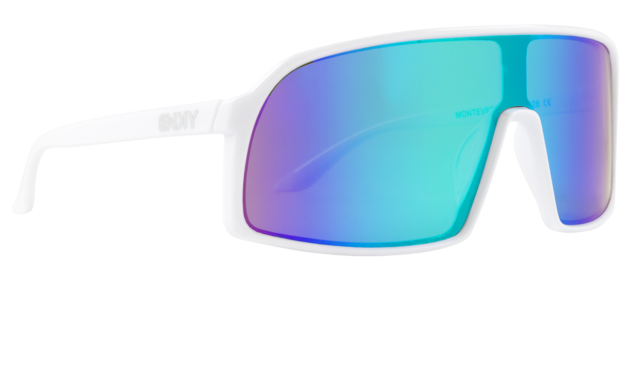 Stylish Junior Monteverde sunglasses in white with gradient blue and purple lenses, perfect for kids' outdoor adventures.