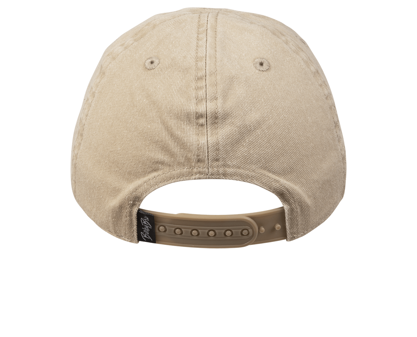 Back view of a Cumberland Cream snapback hat featuring a classic design and adjustable strap for a comfortable fit.