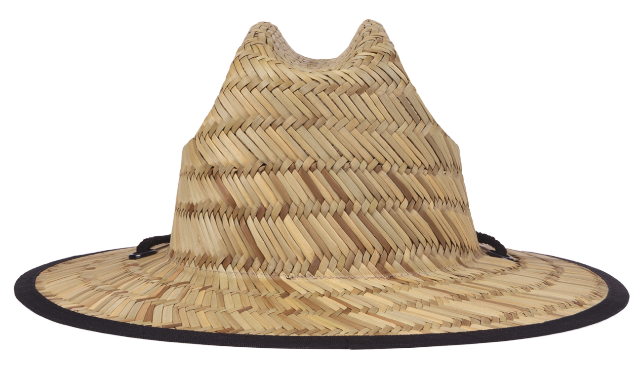 Stylish retro straw sun hat with a wide brim, perfect for kids embracing a surf-snow-skate lifestyle.