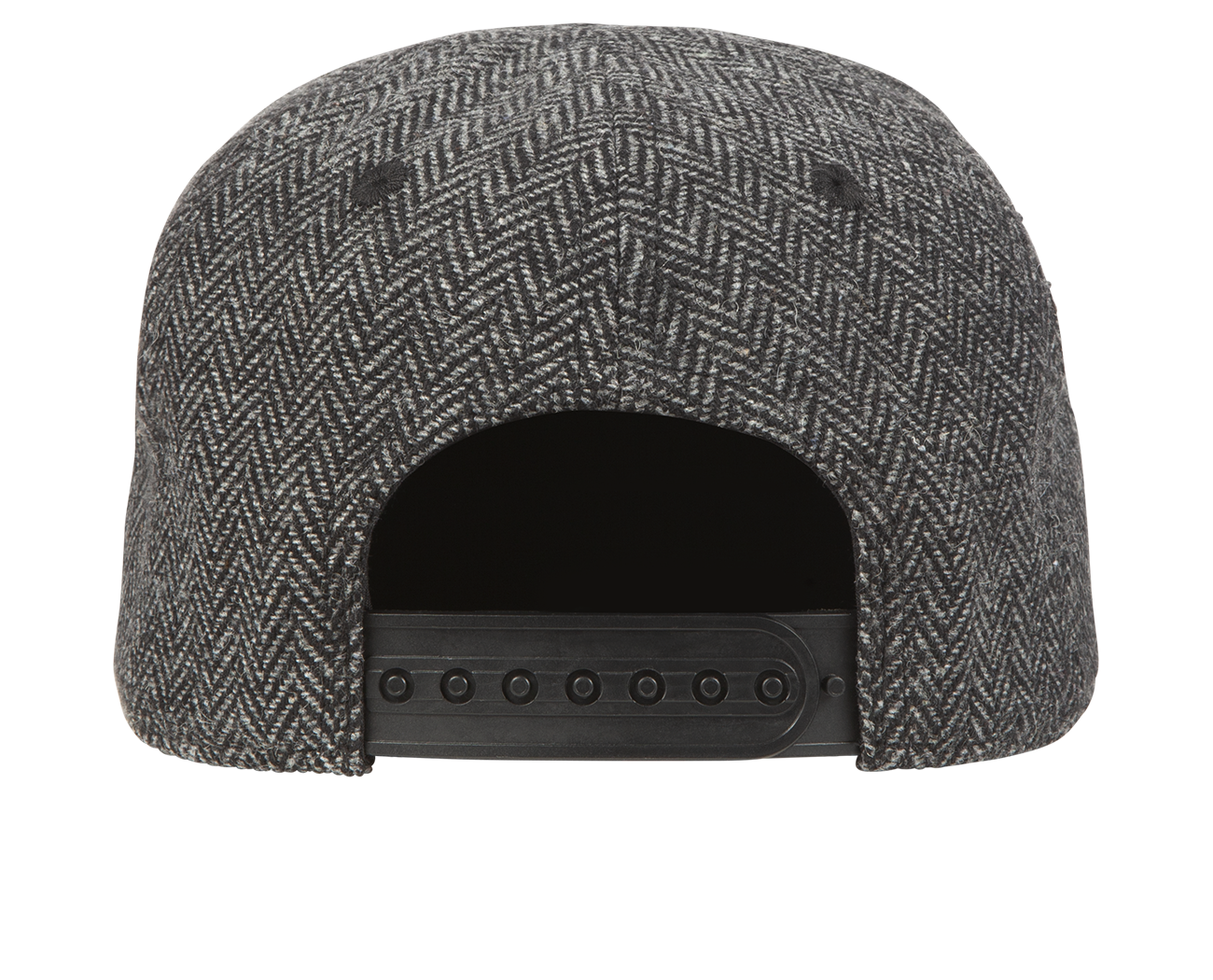 Back view of a stylish herringbone snapback hat with adjustable strap, featuring the phrase "Legends Are Born Everyday.