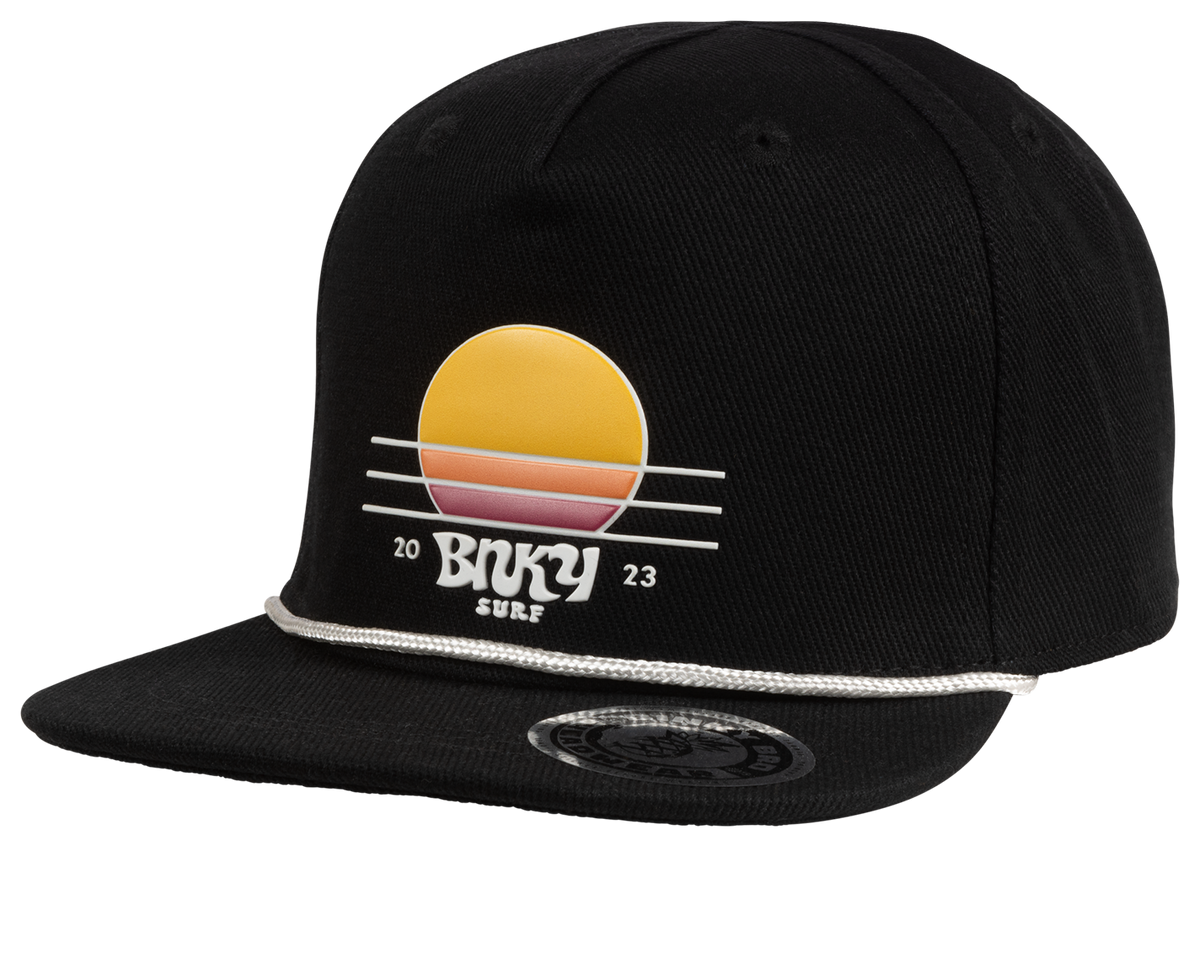 Panga Drops Snapback Hat | All Black | Embossed BNKY Sunset Logo