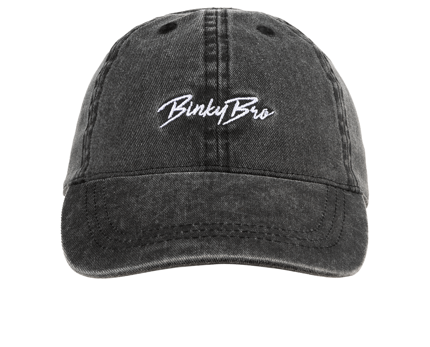 Stylish black cap featuring the BinkyBro logo, perfect for kids embracing a surf-snow-skate lifestyle.