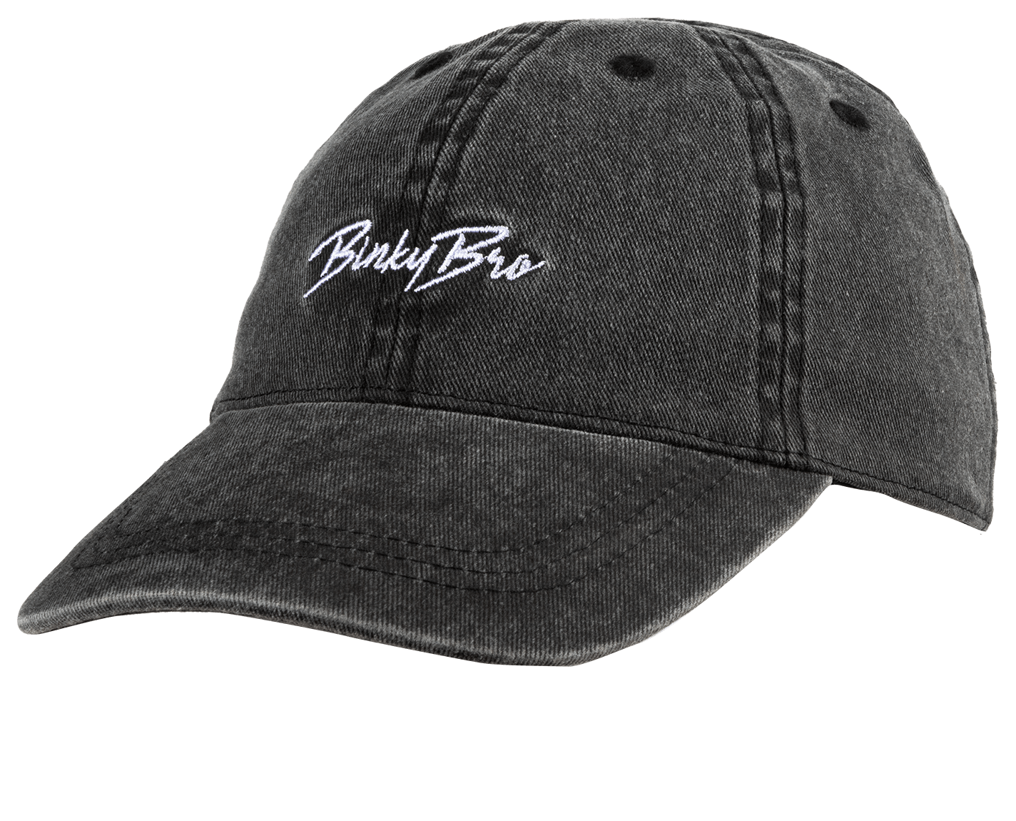 Stylish black snapback cap with BinkyBro logo, designed for infants and toddlers, perfect for a surf-snow-skate lifestyle.