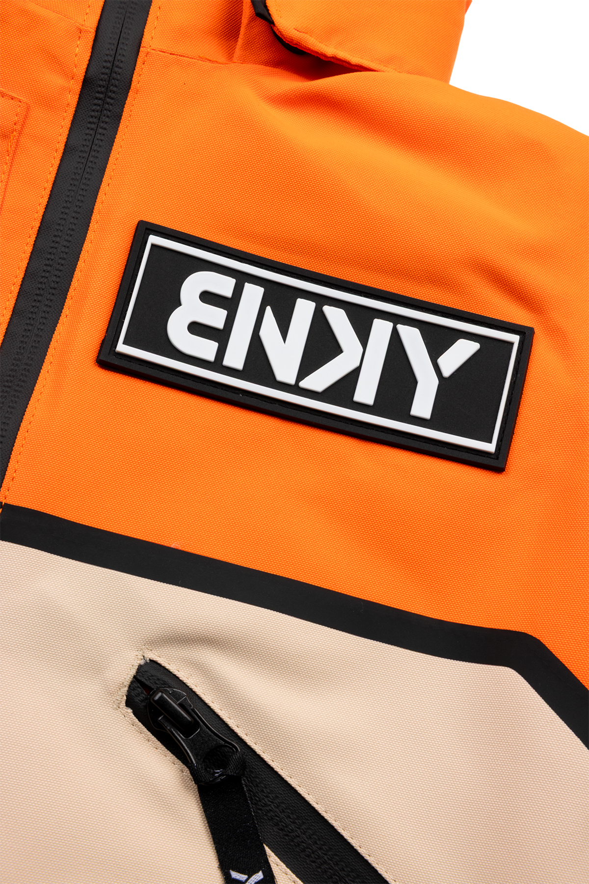 Stylish BNKY Dragonfire jacket featuring a bold orange design and prominent logo patch, perfect for active youth.
