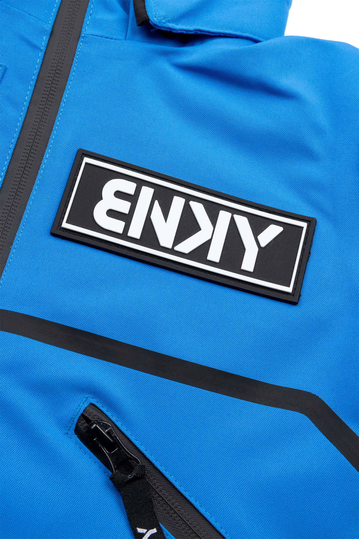 Stylish cobalt blue jacket featuring the BinkyBro logo patch, designed for active infants and toddlers.