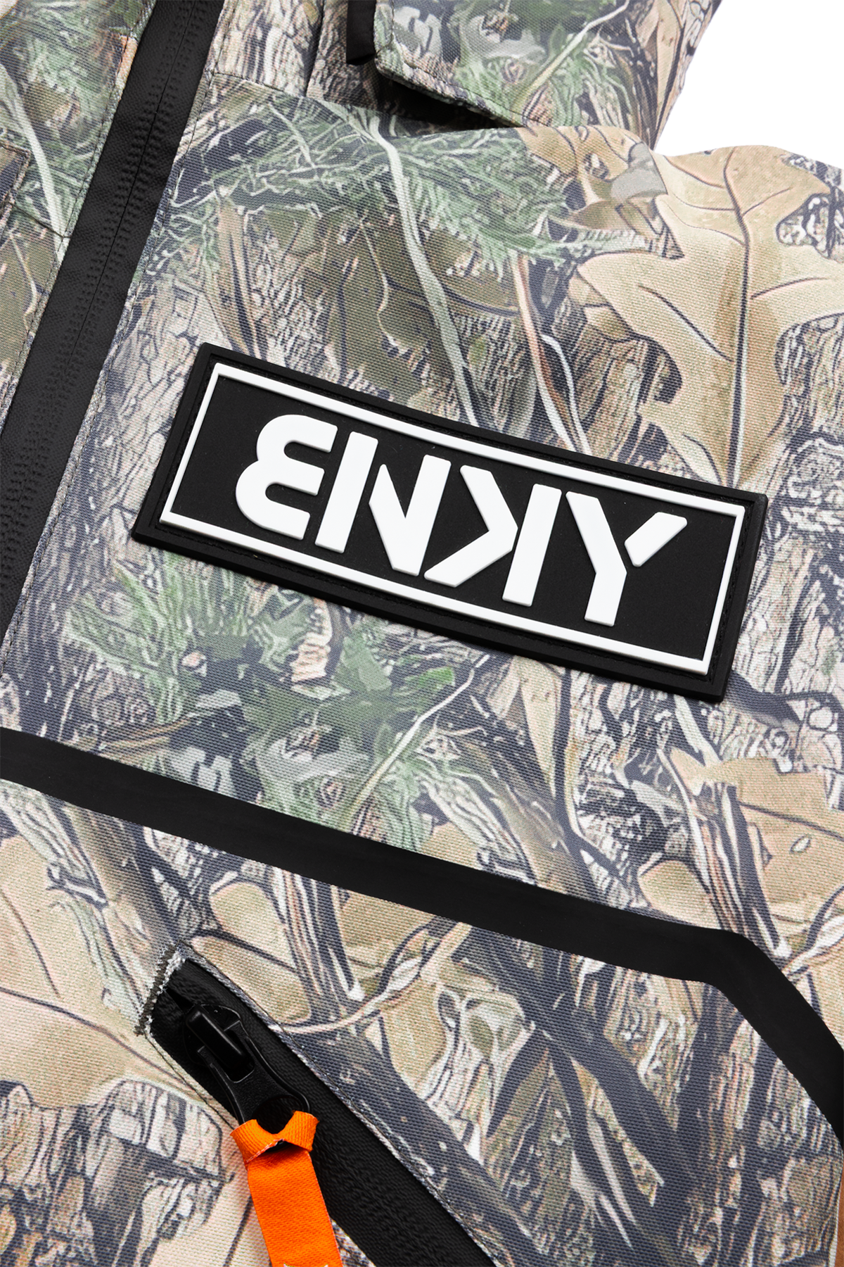 Stylish BNKY camo jacket featuring a bold logo patch and functional zip pockets, perfect for active youth.