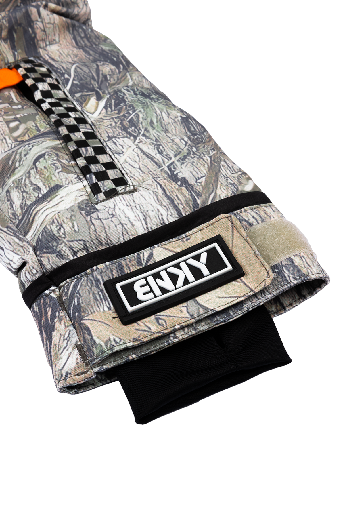 Stylish BNKY camo jacket featuring a checkered zipper and logo patch, designed for active infants and toddlers.
