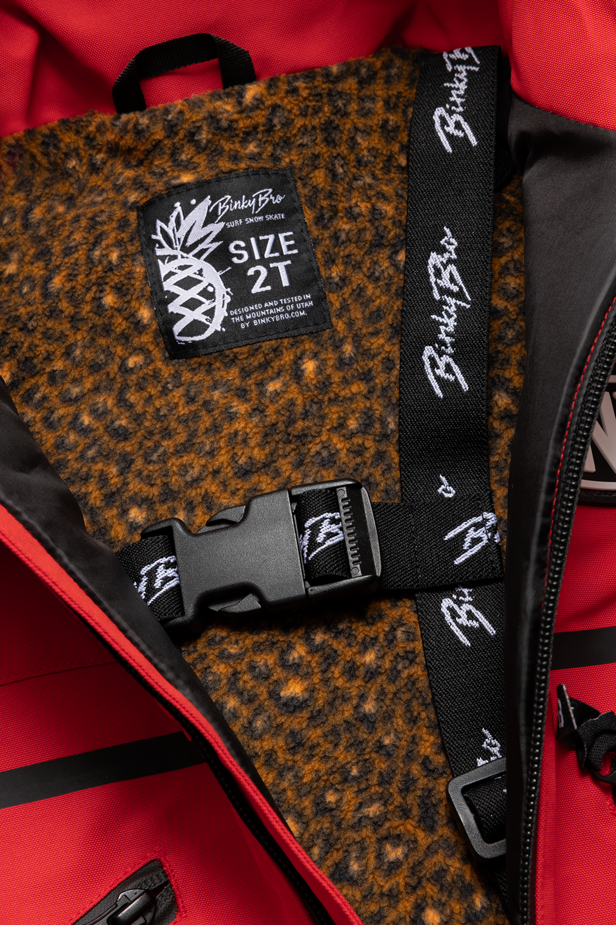 Interior view of the 99-90 BNKY Imperial jacket, featuring a cozy lining and size tag for toddlers.