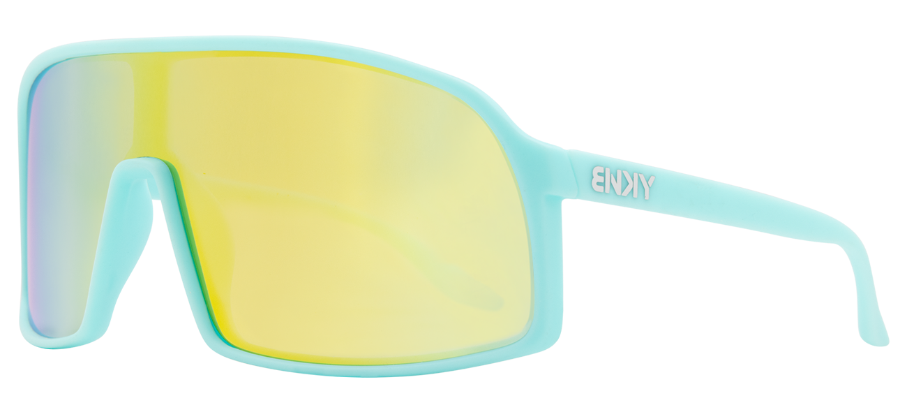 Teal Junior Monteverde sunglasses with a large, colorful lens and a sleek, modern design for kids.