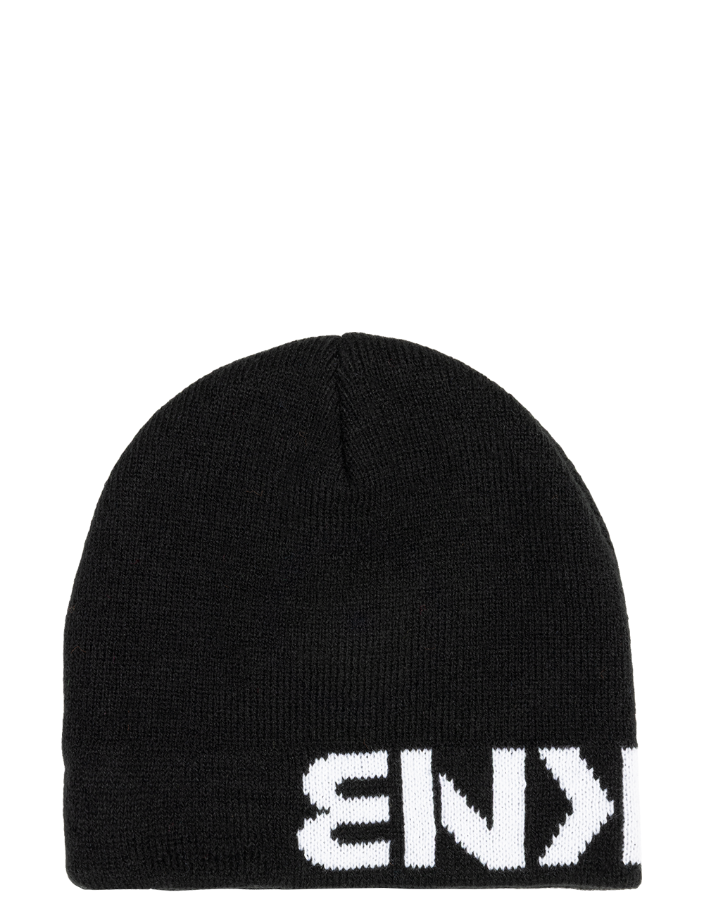 Black knit beanie featuring a bold white "90s Skull" logo, perfect for stylish kids and youth. Ideal for a surf-snow-skate lifestyle.