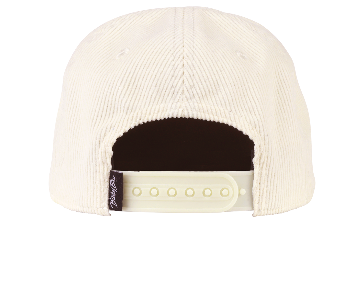 Back view of the Luca snapback hat featuring a corduroy texture and adjustable strap, designed for stylish kids.