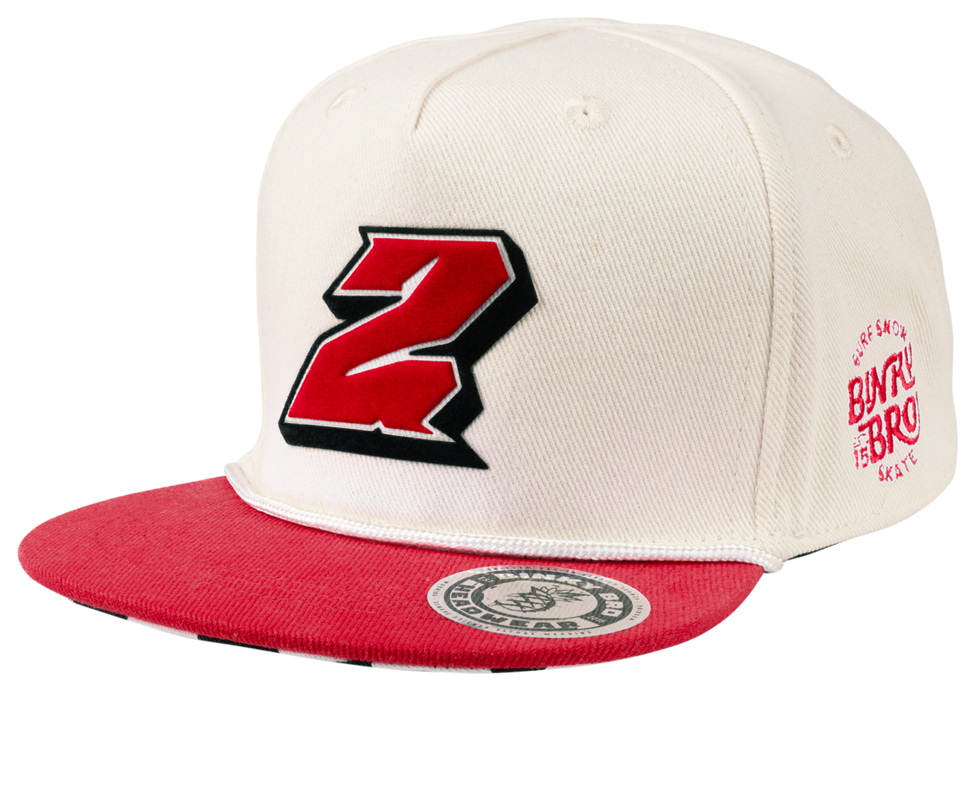 Stylish snapback hat featuring a bold red "Z" logo on a cream crown and a red visor, perfect for kids' active lifestyles.