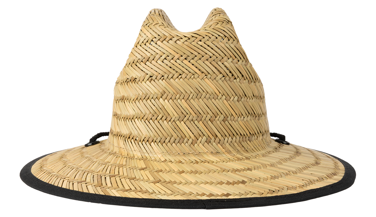 Stylish straw sun hat with a wide brim and unique cat-ear design, perfect for kids' outdoor adventures.