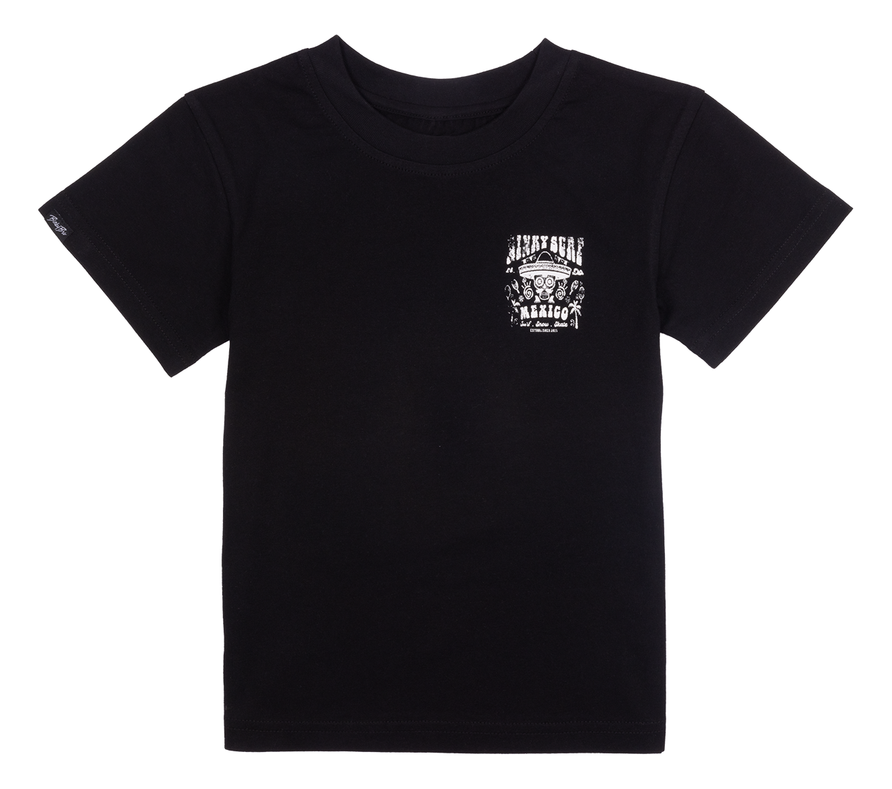 Black BNKY Surf Mexico t-shirt featuring a stylish graphic print on the front, designed for kids' surf and skate culture.