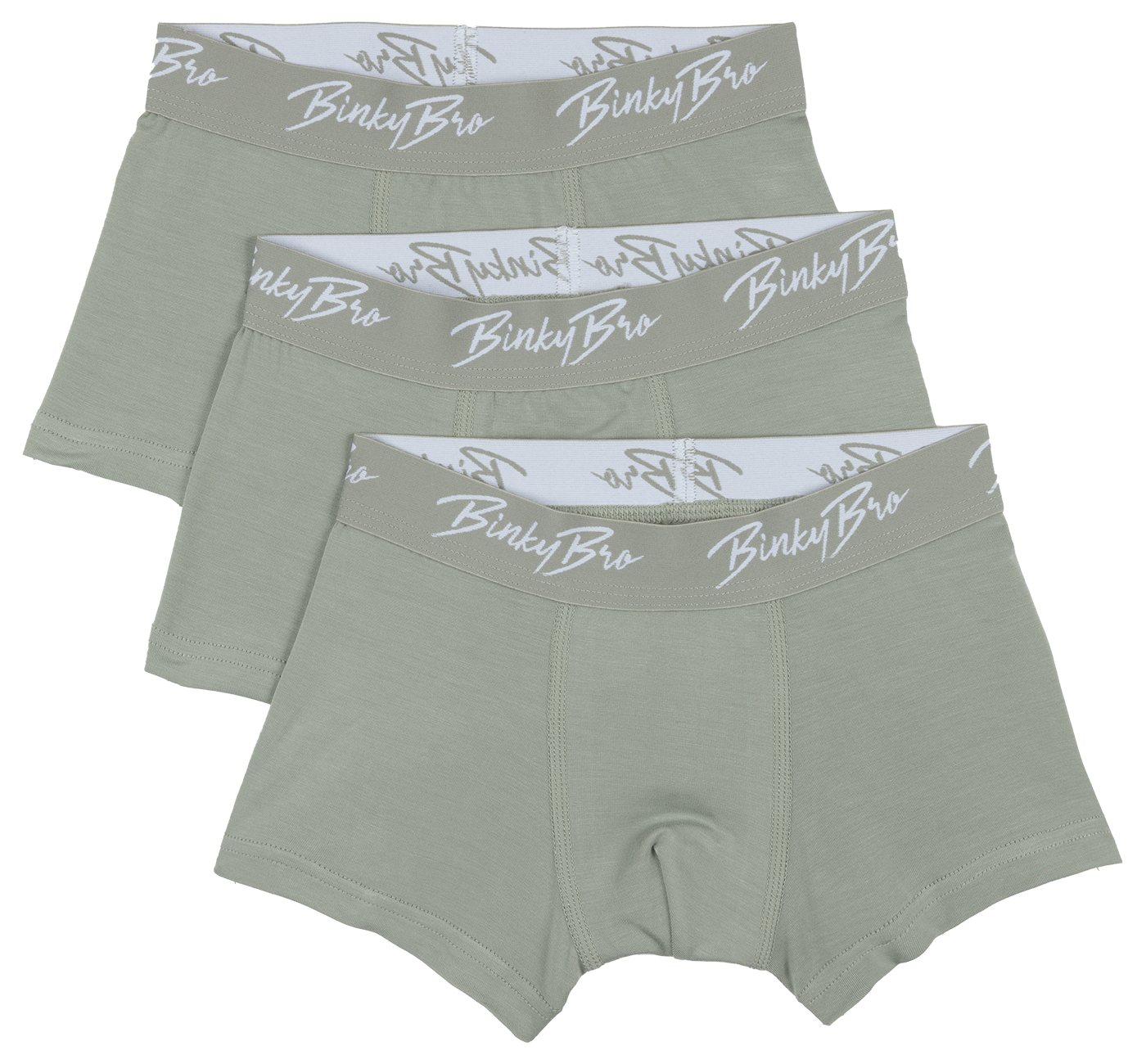 Green Last Chance Briefs featuring a comfortable fit and BinkyBro logo waistband, perfect for active kids.