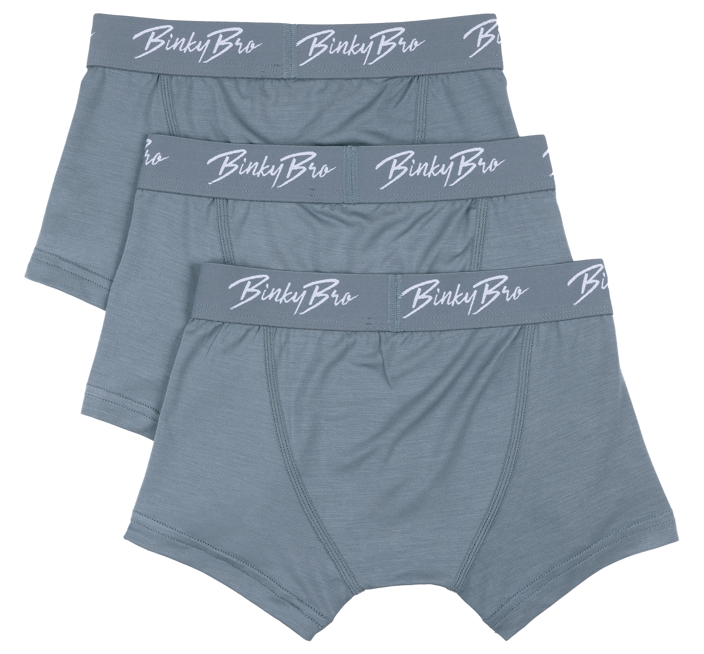 Stylish blue Last Chance Briefs by BinkyBro, featuring a comfortable fit and logo waistband for kids.