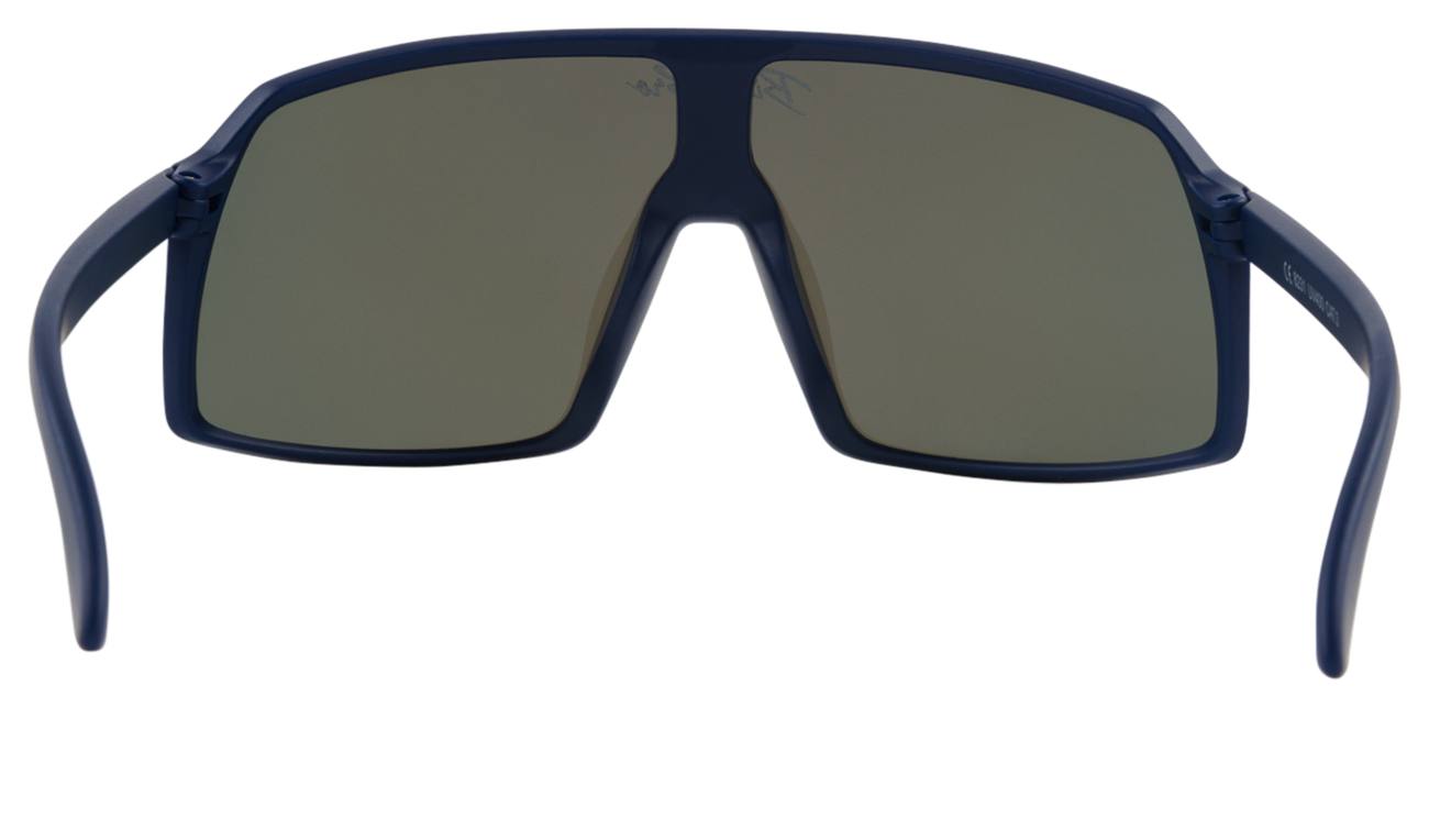Navy Monteverde sunglasses featuring a bold square frame and tinted lenses, perfect for stylish outdoor adventures.
