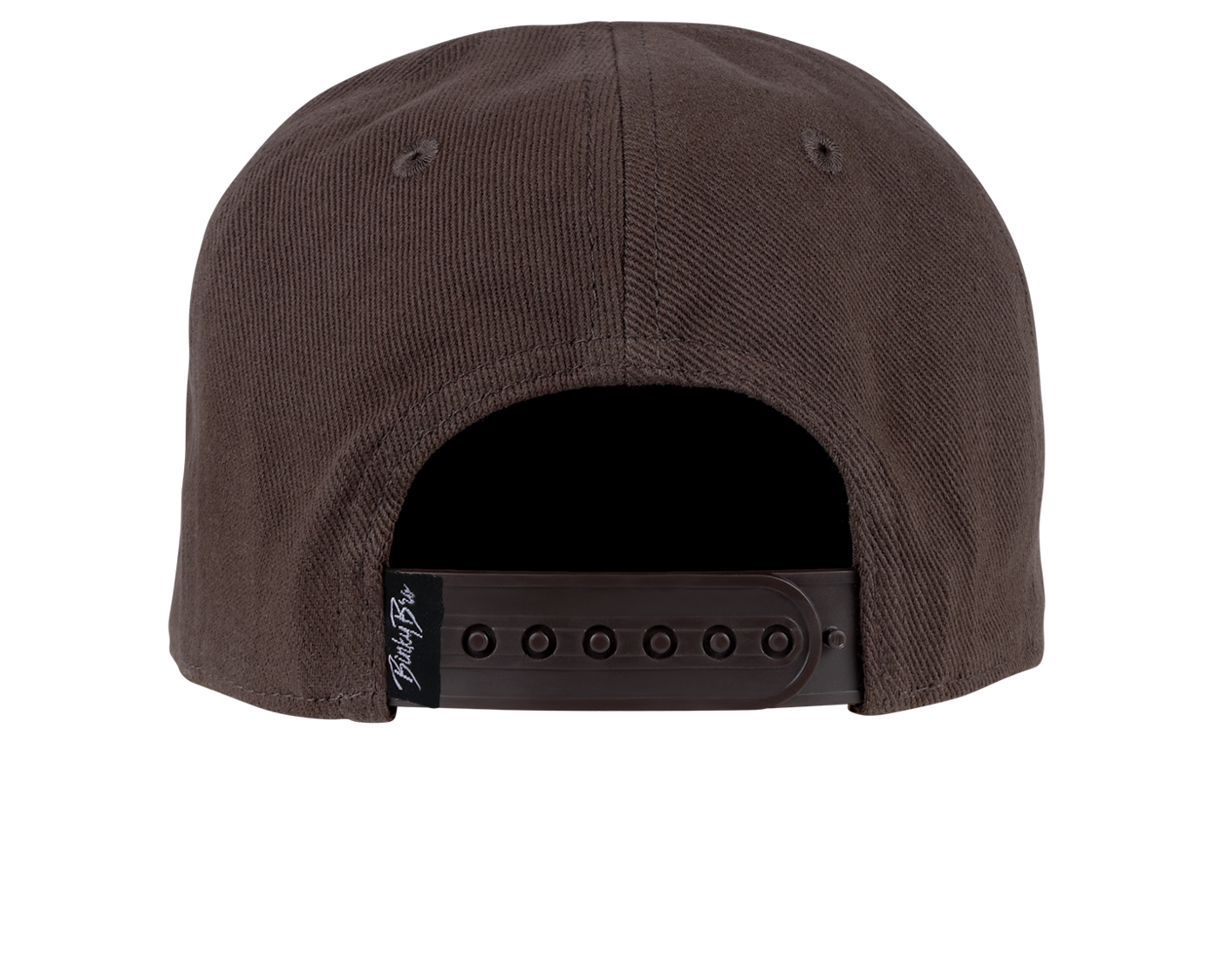 Brown snapback hat from BinkyBro featuring a classic design and adjustable strap for a comfortable fit.