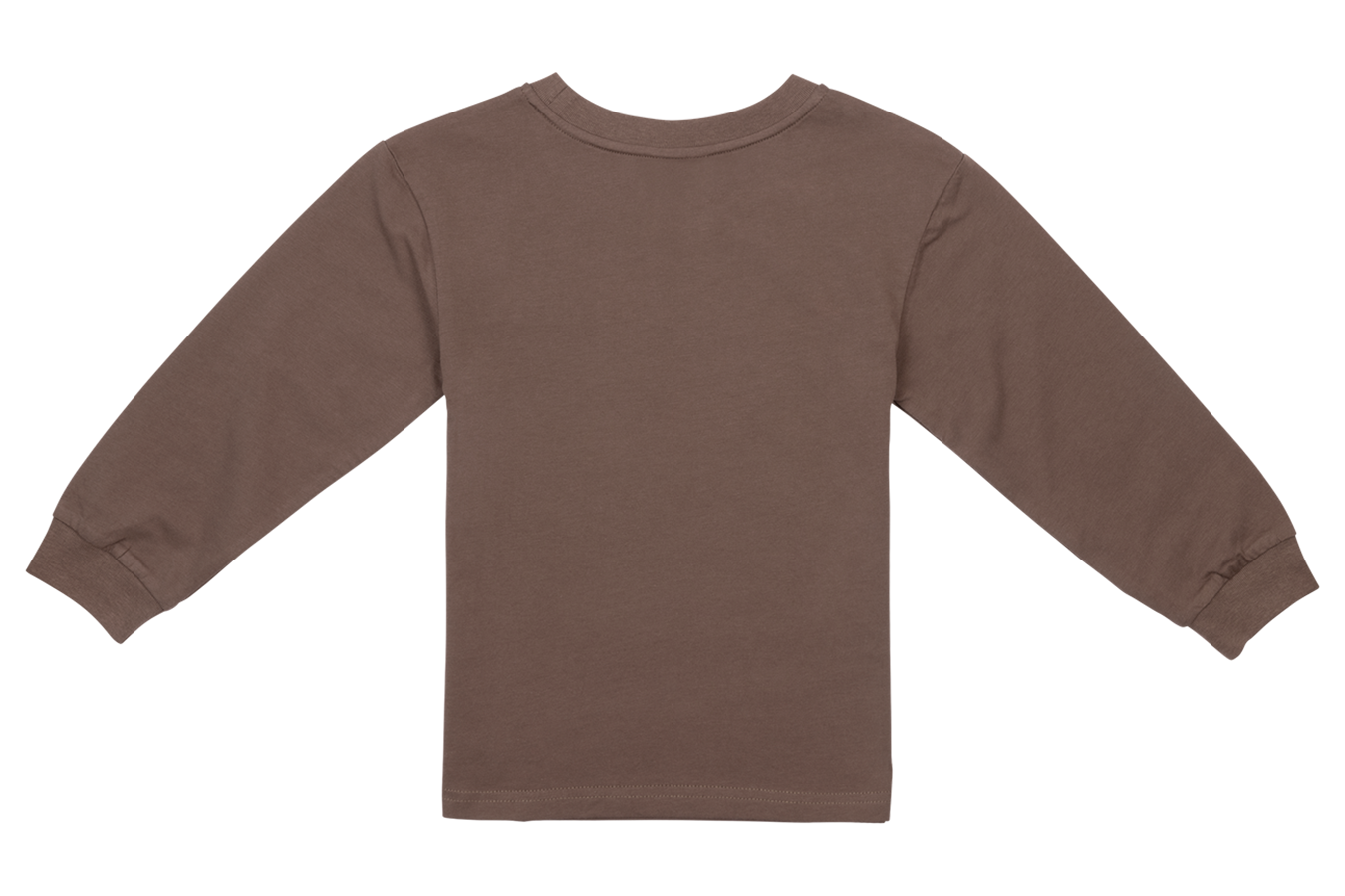 Brown long sleeve shirt for infants and toddlers, featuring a classic design and comfortable fit for everyday wear.