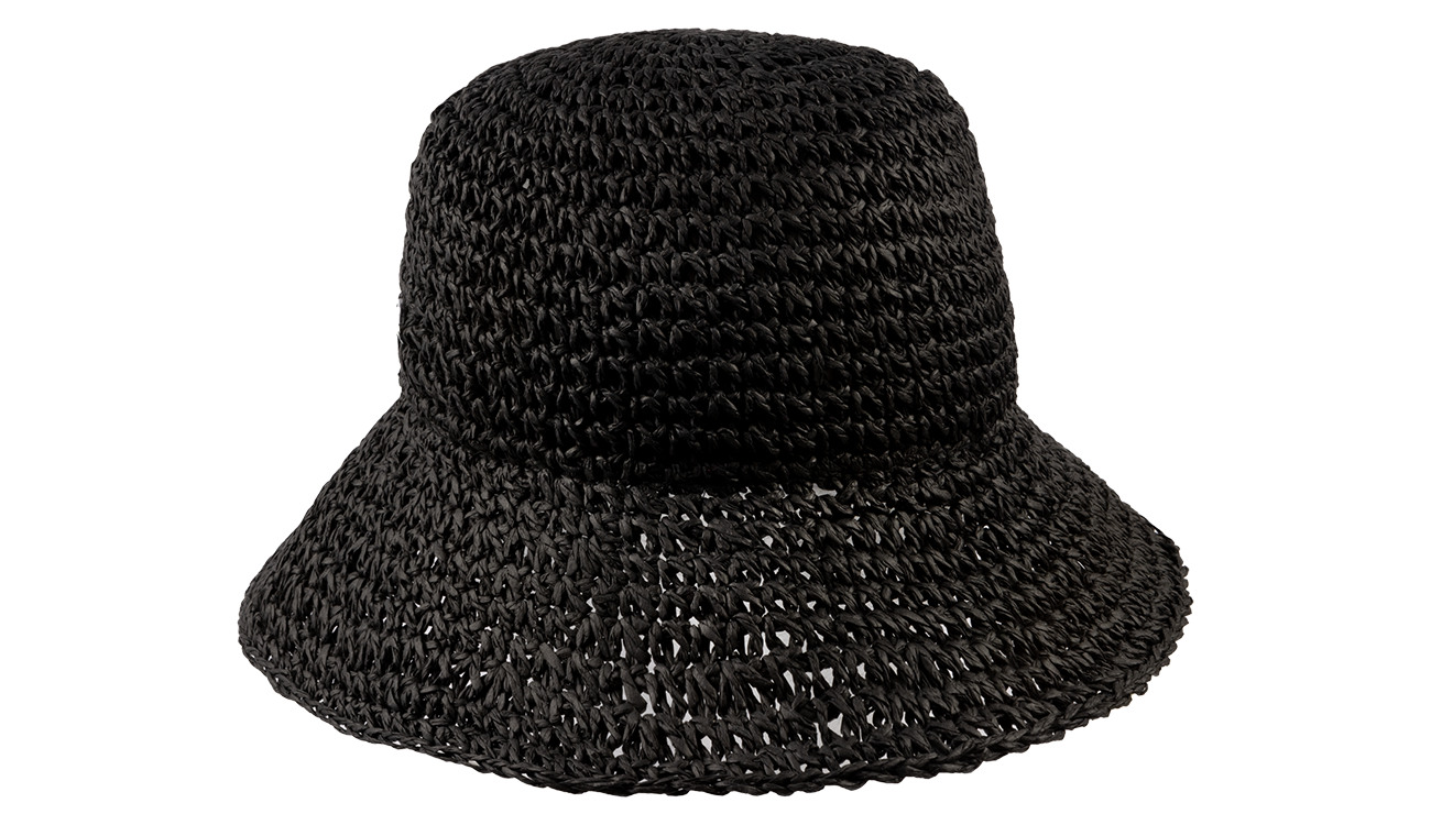 Stylish black sunhat with a wide brim, perfect for sun protection and a trendy look for kids. Ideal for outdoor adventures.
