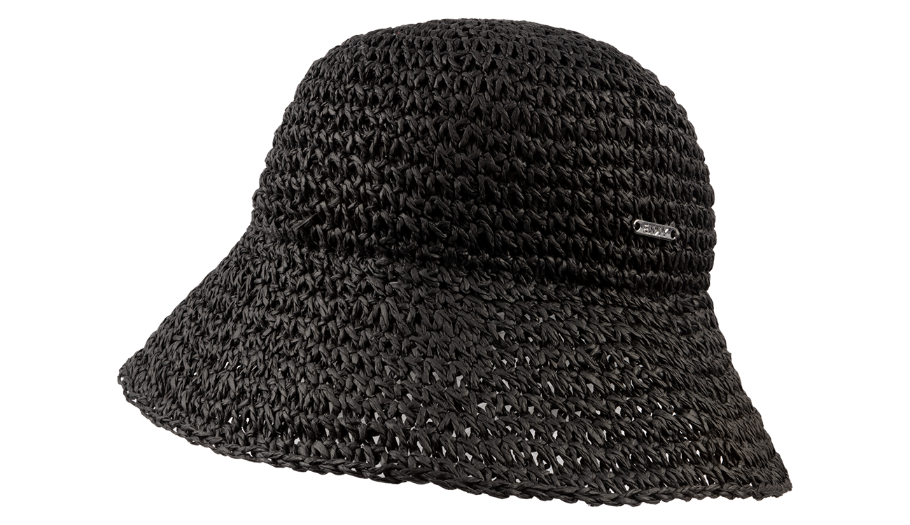 Stylish black sunhat with a wide brim, perfect for infants and toddlers, offering sun protection and a trendy look.