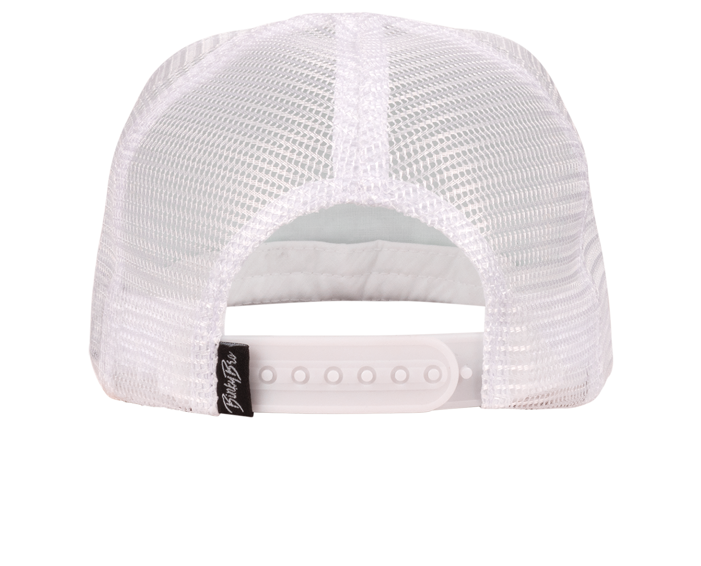 Back view of the Cabrillo snapback hat featuring a breathable mesh design and adjustable strap for a comfortable fit.