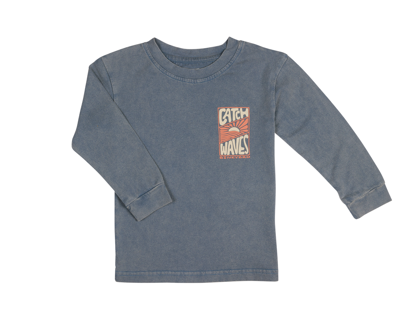 Catch Waves Navy Long Sleeve - Binkybro