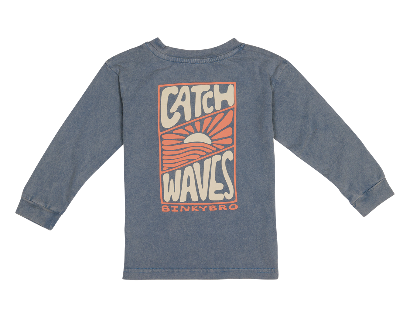 Catch Waves Navy Long Sleeve - Binkybro