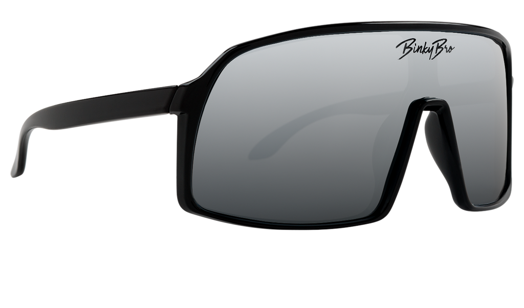 Our Monteverde Chrome sunglasses have black rims with a chrome reflective colored lens. Our BinkyBro signature logo is present on the top-middle of the lens. Size fits best for kids in the 18 months - 5 year range.