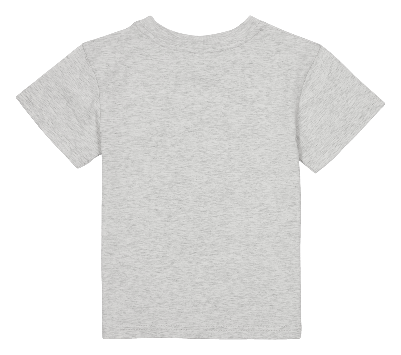 Gray short-sleeve t-shirt for kids, featuring a simple, classic design suitable for casual wear.