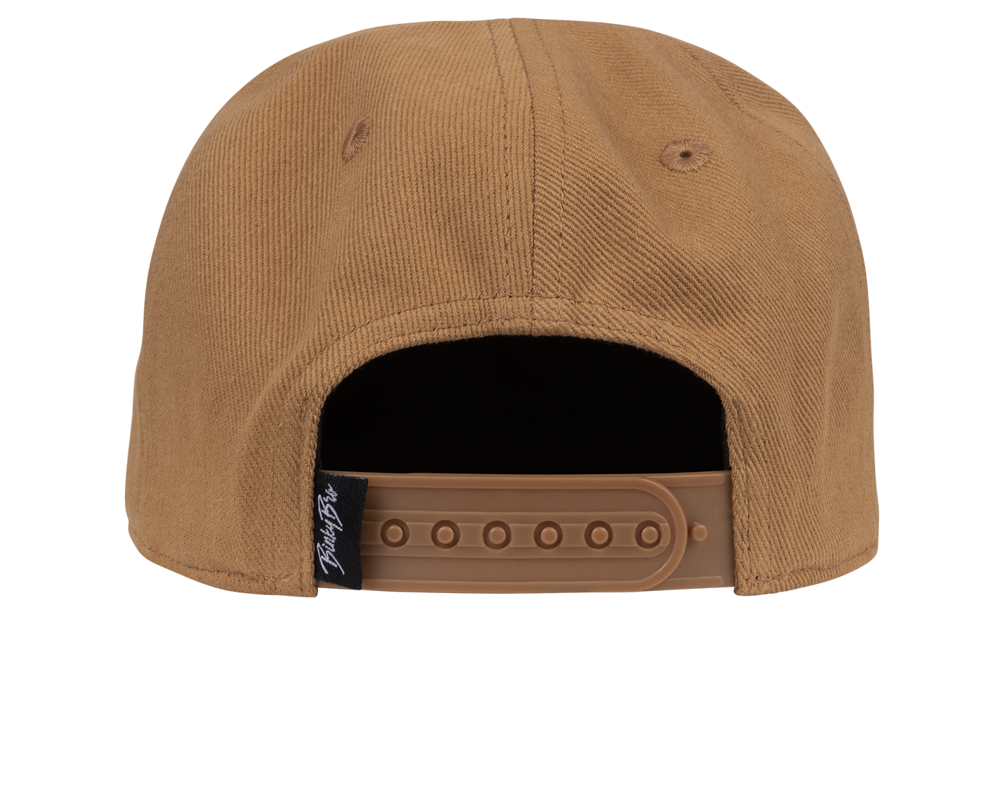 Stylish brown snapback hat with a textured fabric and adjustable strap, designed for kids' surf-snow-skate lifestyle.