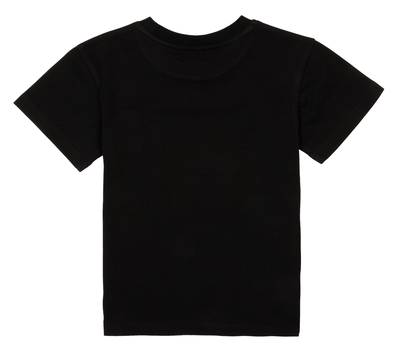 Back view of a black Scorcho t-shirt designed for infants and toddlers, featuring a simple and stylish design.