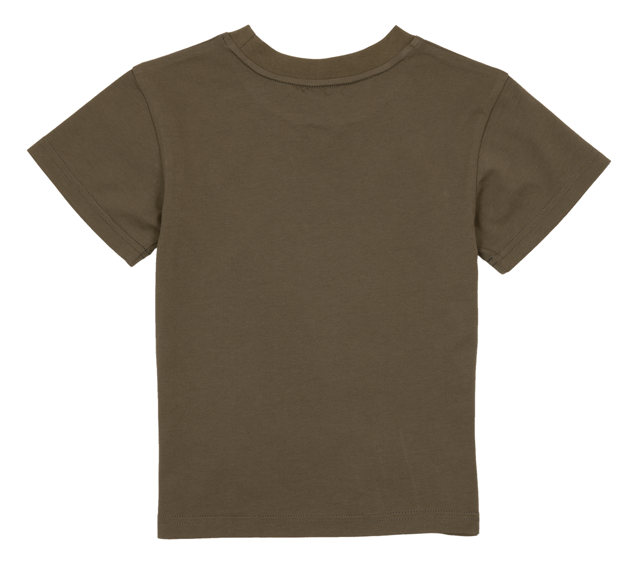 Back view of a brown Skate Vibe t-shirt for kids, designed for a stylish surf-snow-skate lifestyle.