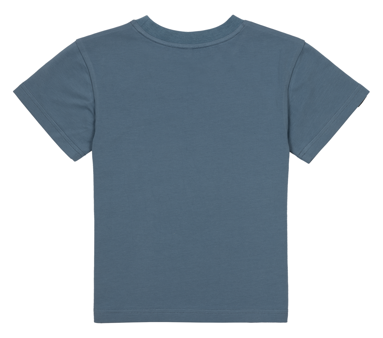Back view of a blue Wave Control t-shirt for kids, featuring a simple and stylish design suitable for active play.