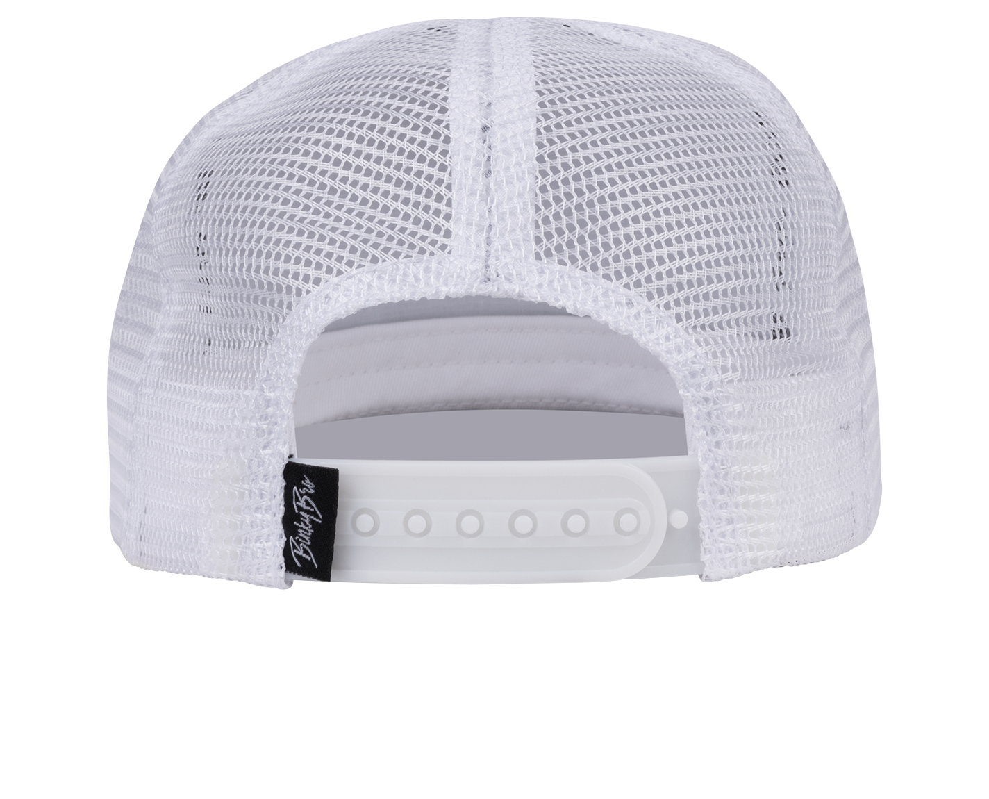Back view of the West Mountain snapback hat featuring a breathable mesh design and adjustable strap for a comfortable fit.