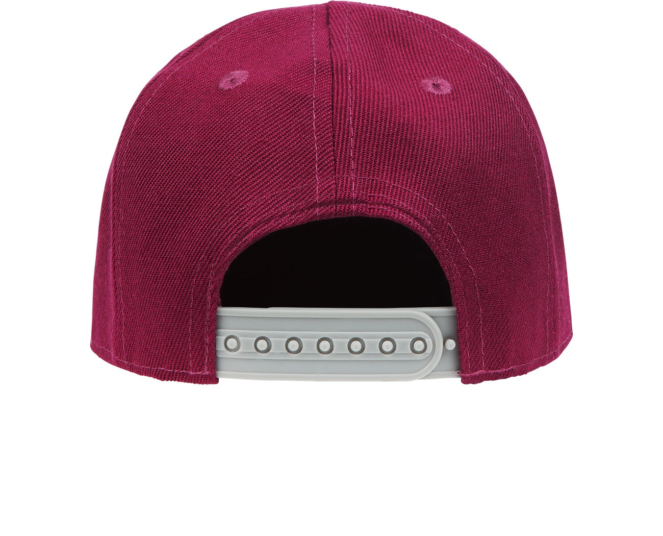 Back view of the Tamarack snapback hat in burgundy, featuring an adjustable strap for a comfortable fit.
