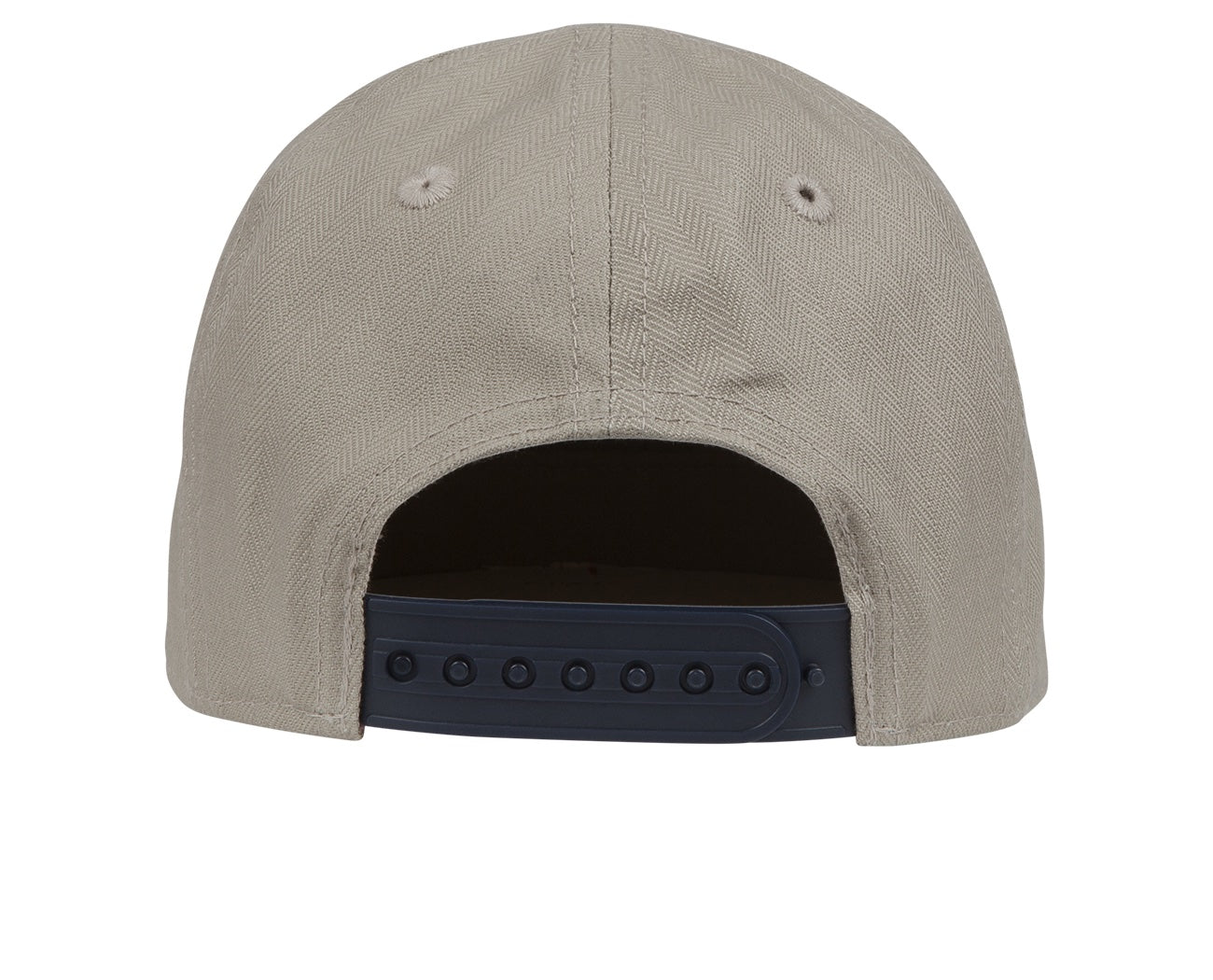 Back view of the Hamilton snapback hat featuring a herringbone pattern and an adjustable strap for a secure fit.