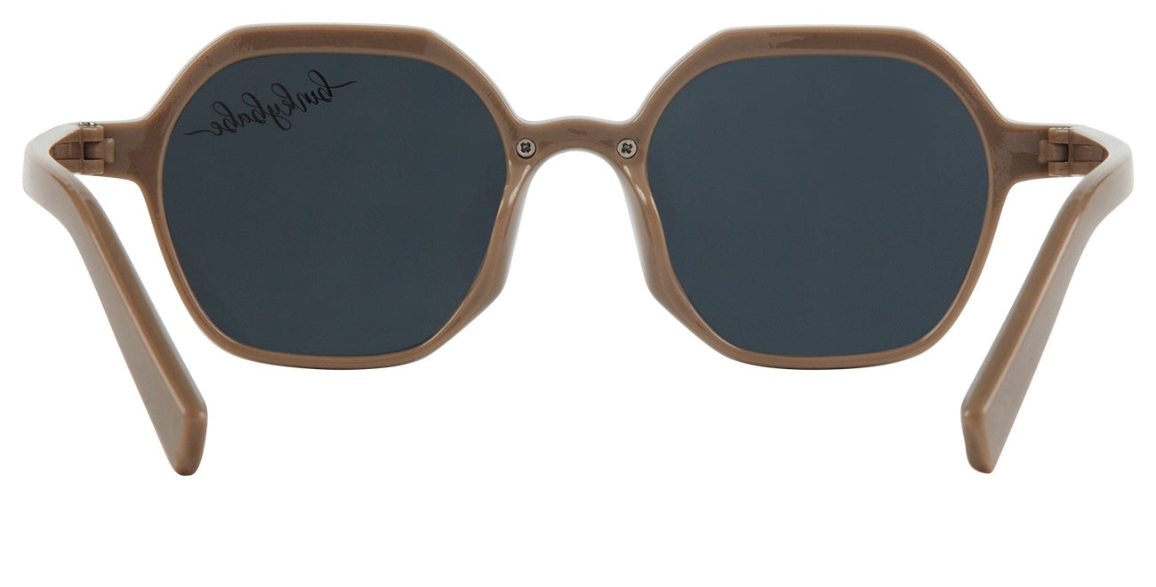 Stylish octagonal sunglasses in a light brown frame with dark lenses, perfect for trendy kids and youth.