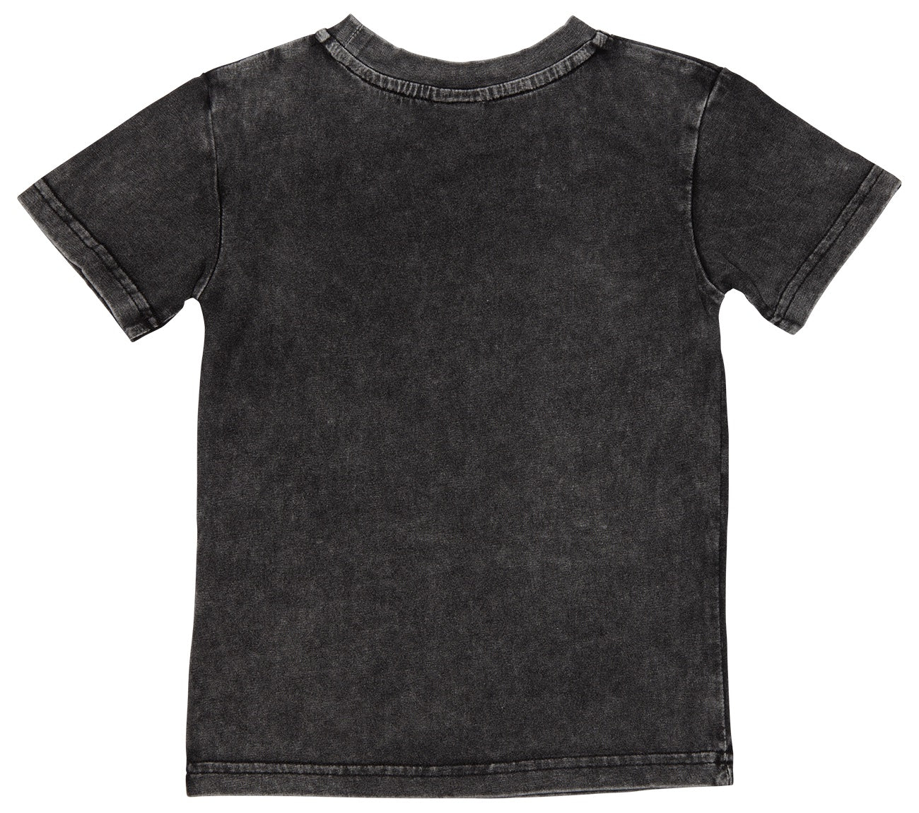 Back view of a black Locals Only T-Shirt, featuring a faded, vintage look suitable for kids. Ideal for stylish, active youth.