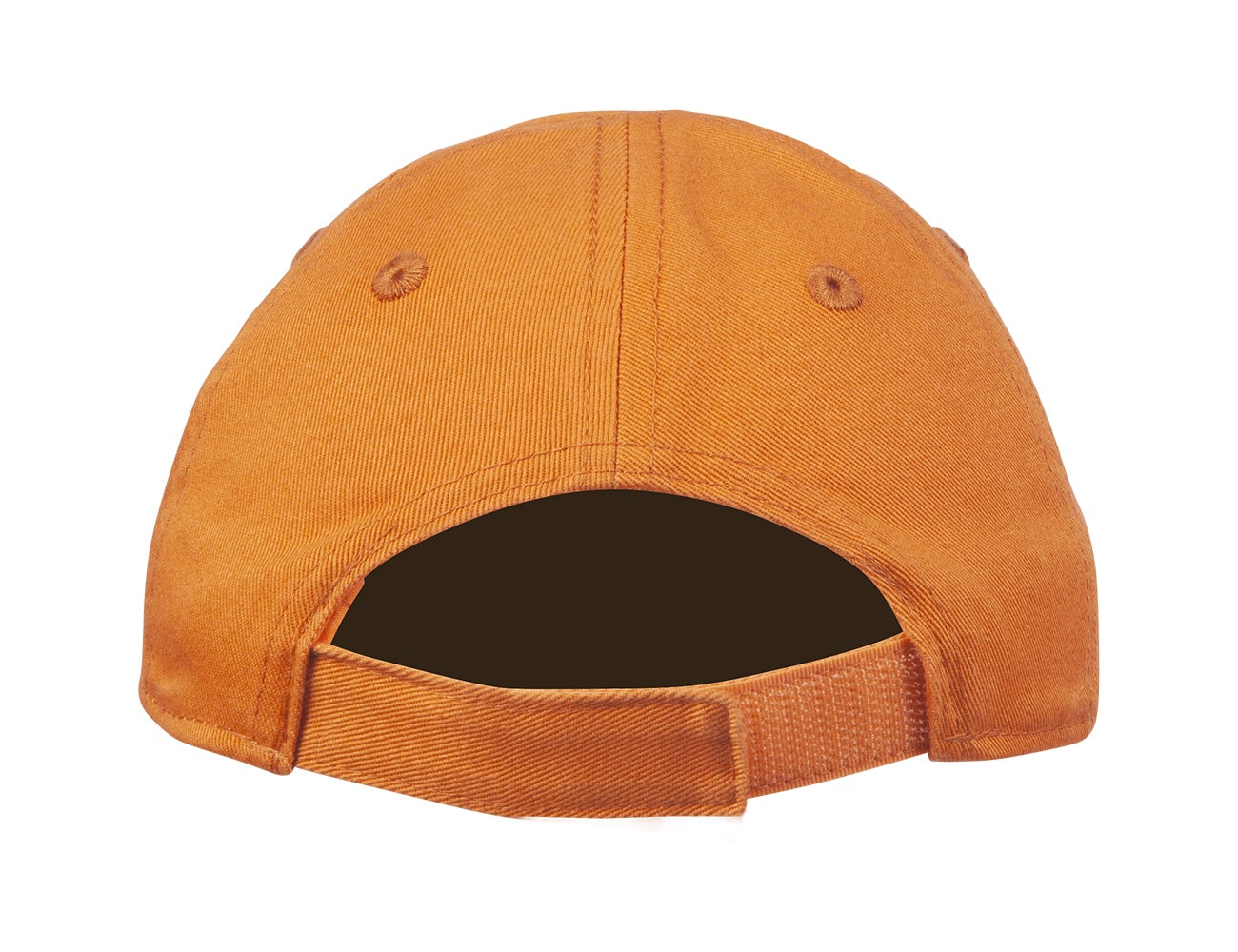 Back view of the Ventura snapback hat in vibrant orange, featuring an adjustable strap for a comfortable fit.