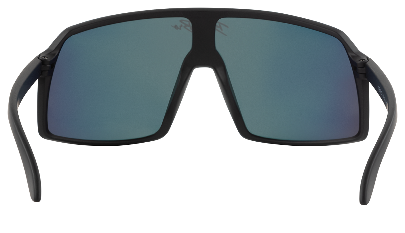 Sleek Monteverde Saline sunglasses featuring a large, angular frame with reflective lenses for a modern look.